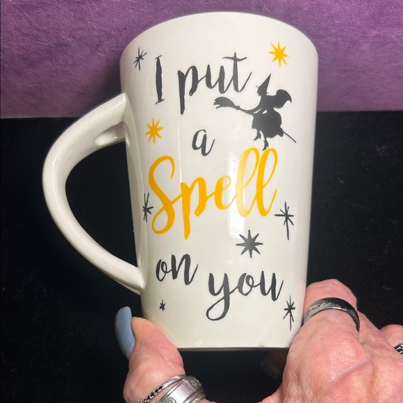 White 'I Put a Spell on You' Ceramic Mug with Spoon - Picture 4 of 6